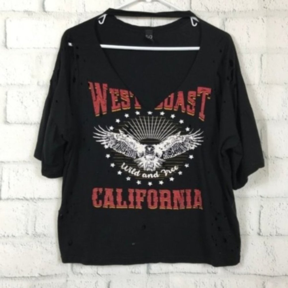 Windsor Women Size Small T-shirt Black Graphic Tee